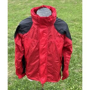 Bass Pro‎ Shops Jacket Mens Small Red Black Nylon Windbreaker Fishing Outdoors